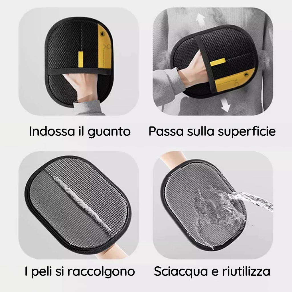 Guanto rimuovi peli